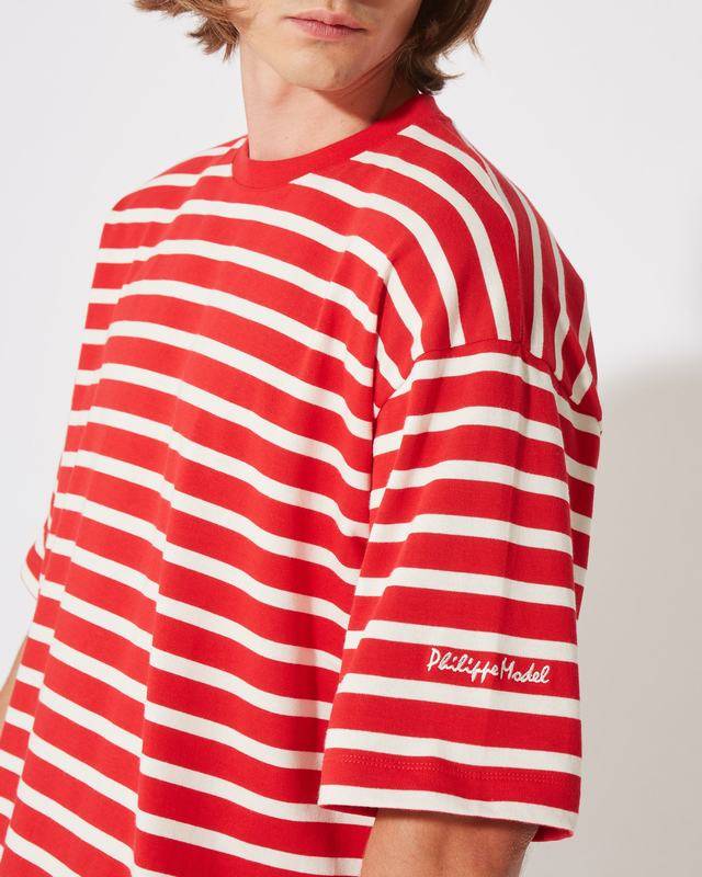 Philippe Model T-Shirt Maurice da Uomo Rossa in Cotone Offerta esclusiva