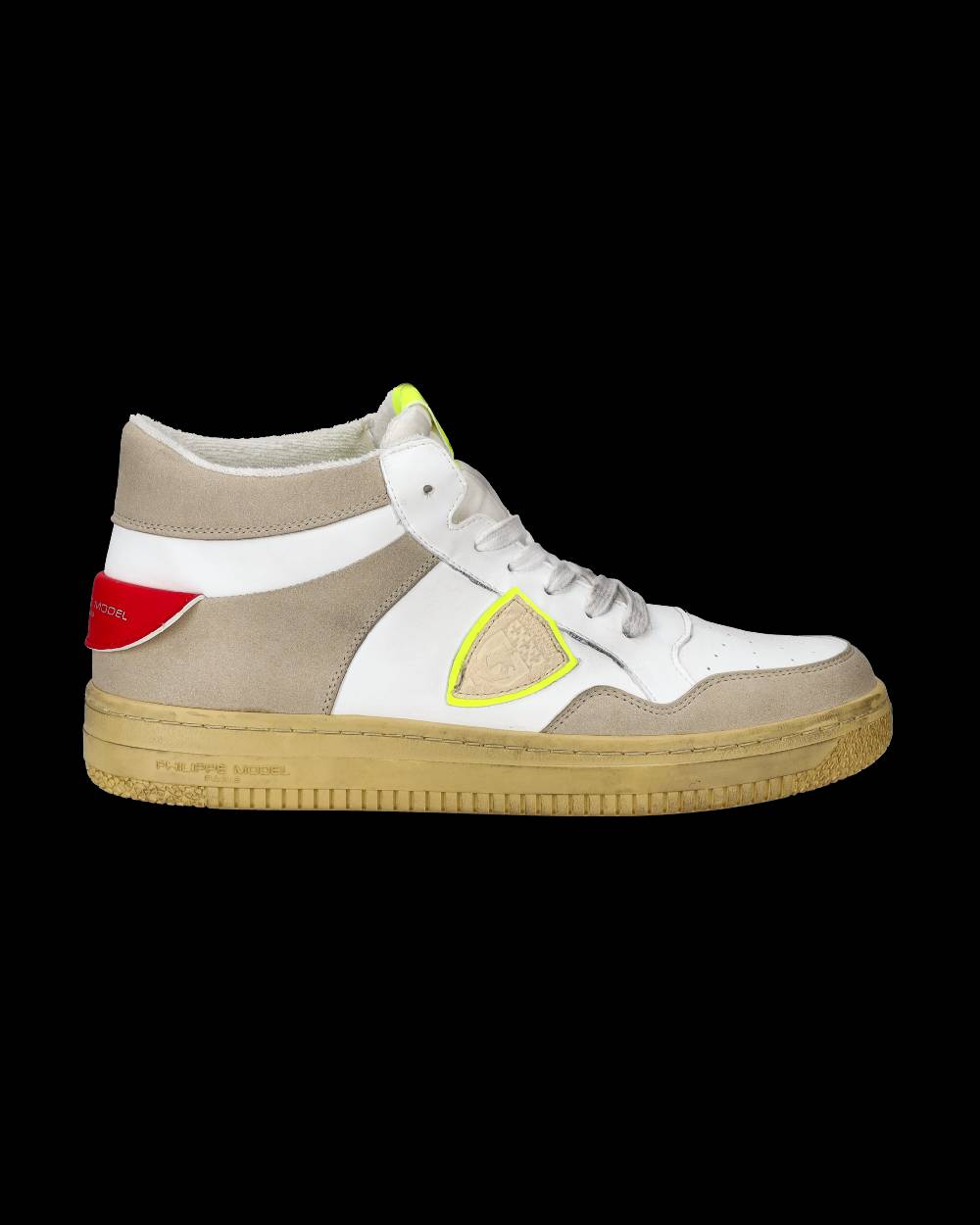 Philippe Model Sneakers Lyon da Uomo Bianche e Gialle in Pelle Riciclata Cyber Monday