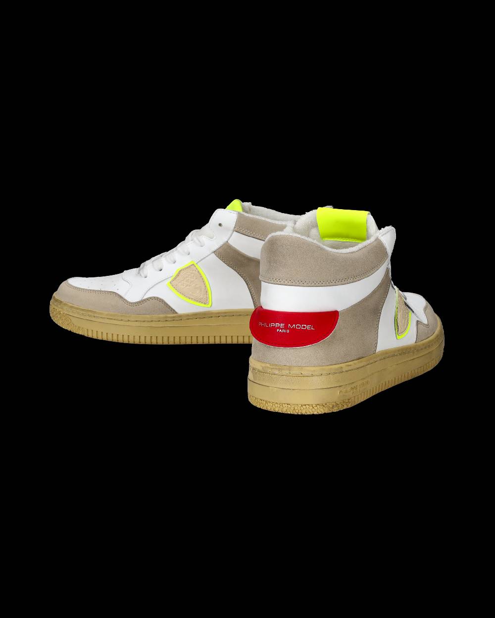 Philippe Model Sneakers Lyon da Uomo Bianche e Gialle in Pelle Riciclata Cyber Monday