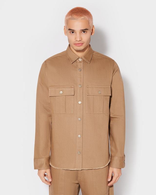 Philippe Model Camicia militare Dereck da Uomo Marrone in Cotone Offerta migliore