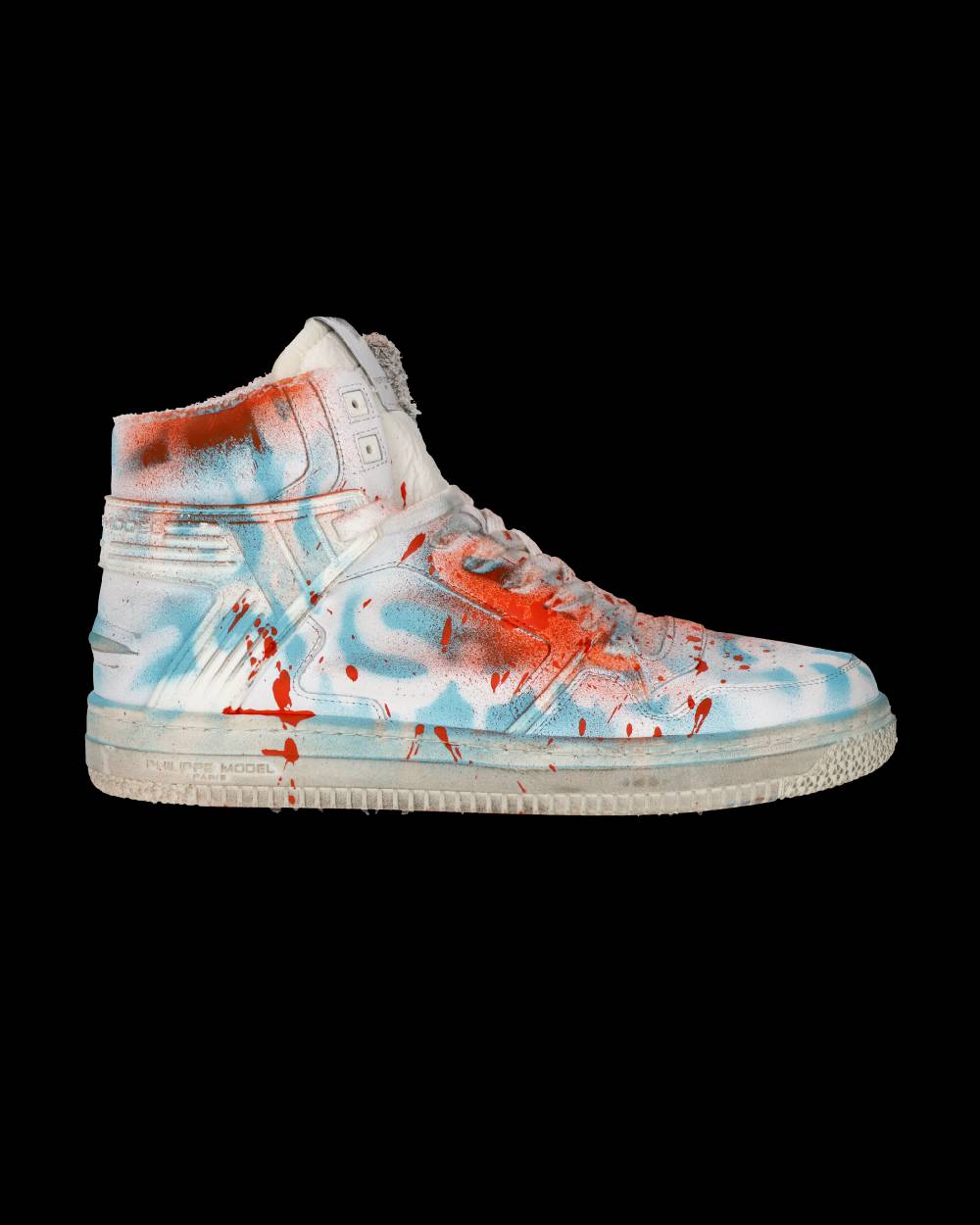 Philippe Model Sneaker mid La Grande donna - bianco, azzurro e rosso Latest fashion