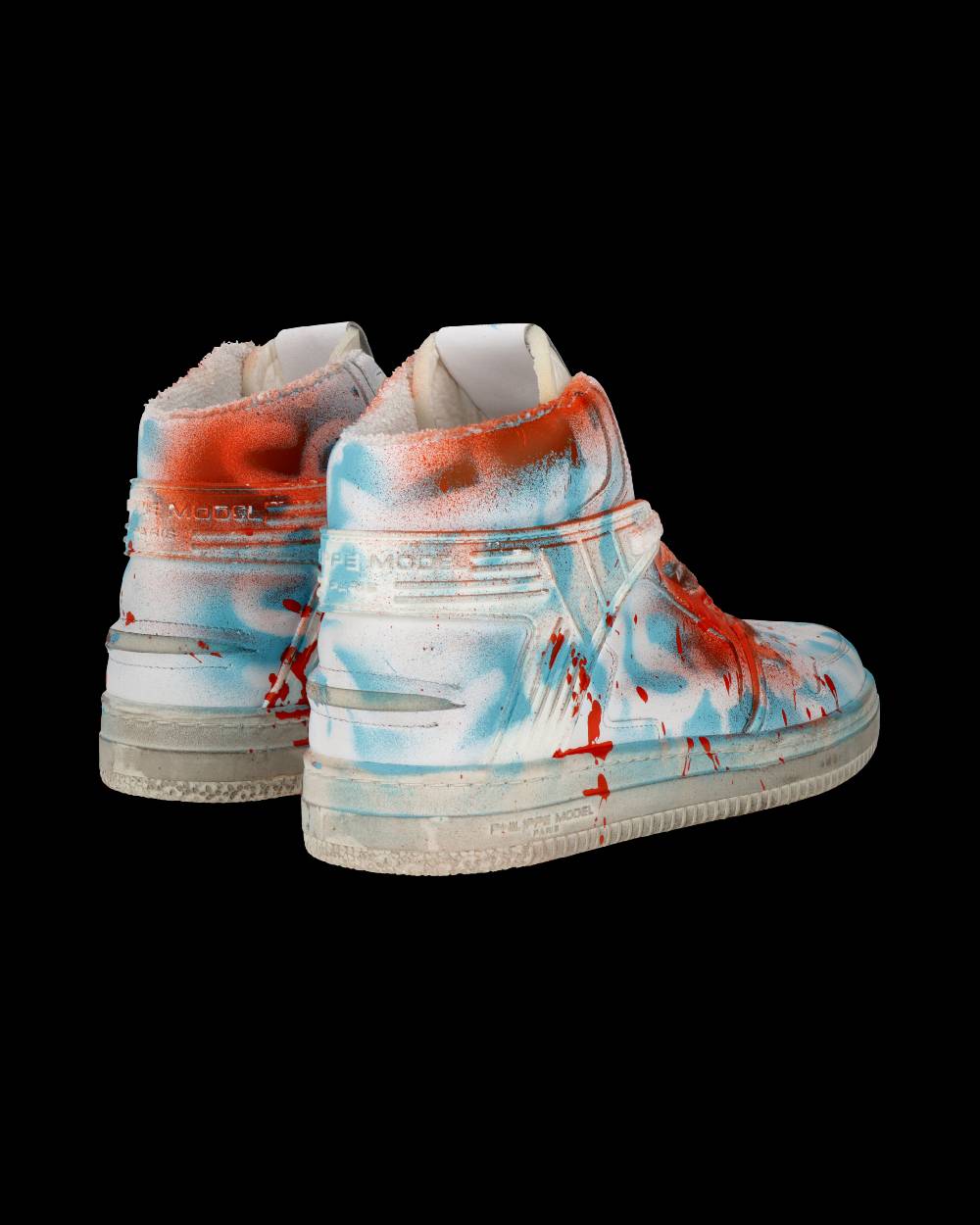 Philippe Model Sneaker mid La Grande donna - bianco, azzurro e rosso Latest fashion