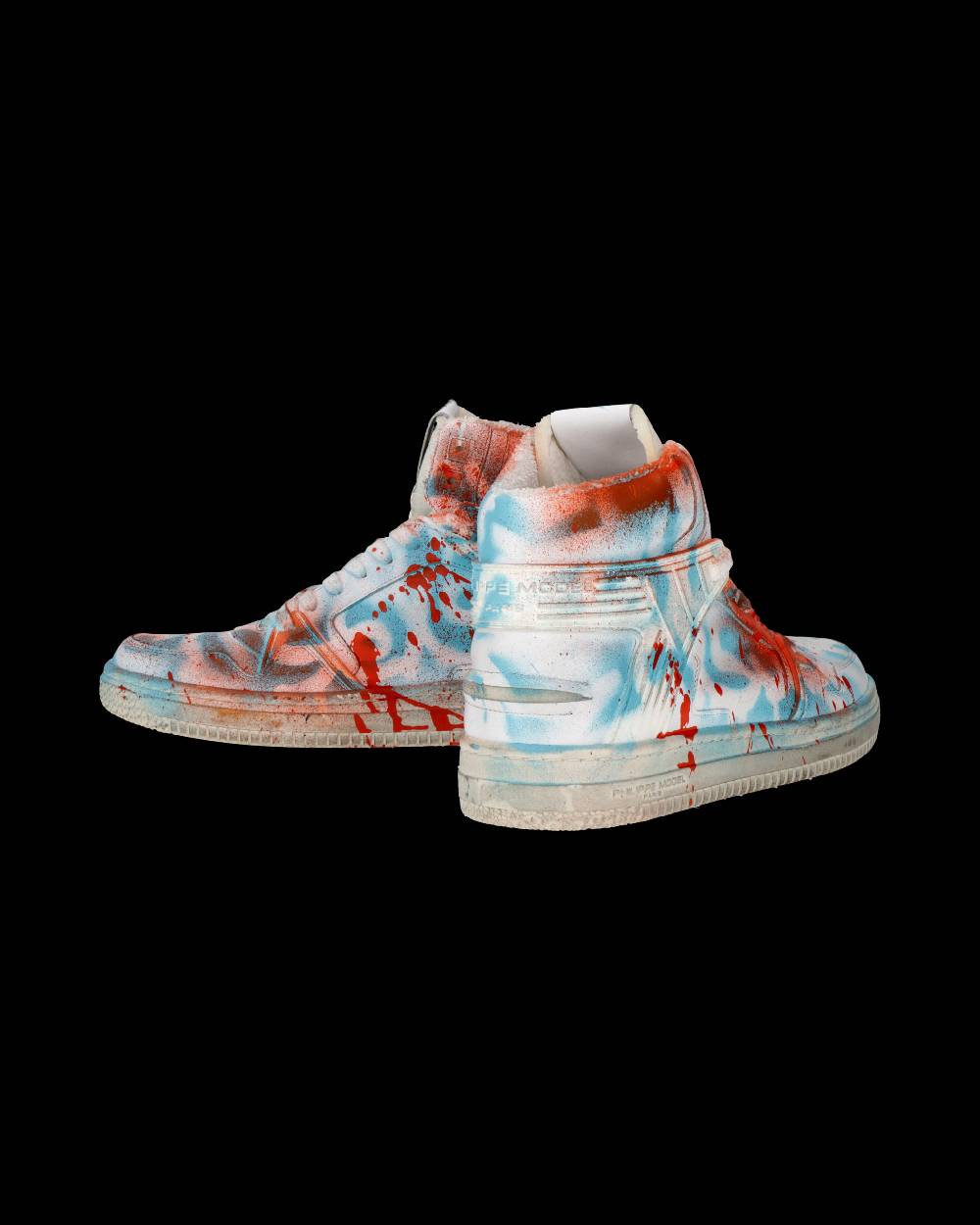 Philippe Model Sneaker mid La Grande donna - bianco, azzurro e rosso Latest fashion