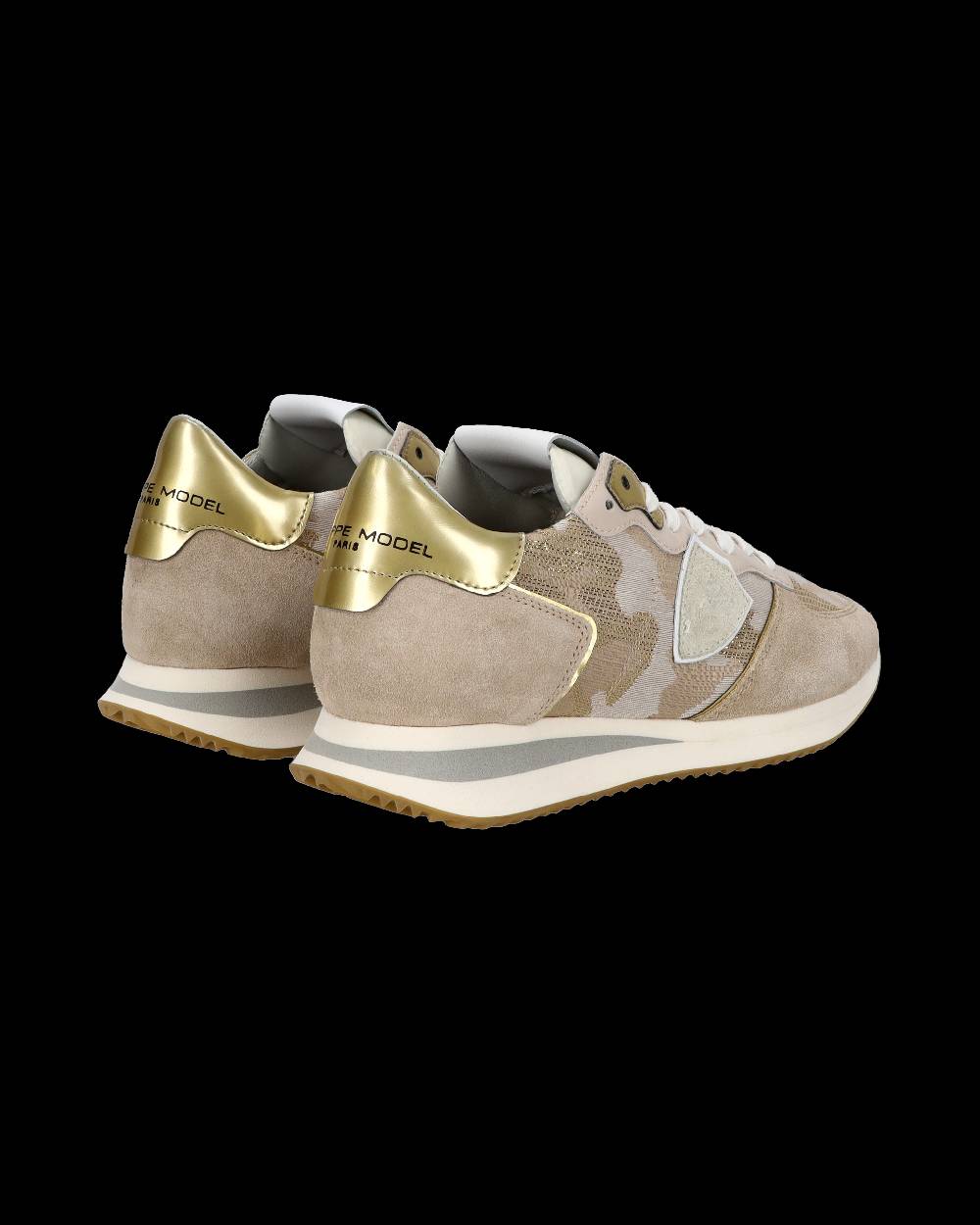 Philippe Model Sneaker casual Trpx da donna in pelle e nylon - Dorato e sabbia Only for today