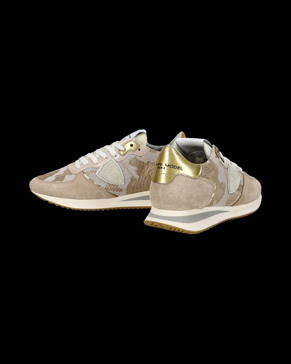 Philippe Model Sneaker casual Trpx da donna in pelle e nylon - Dorato e sabbia Only for today