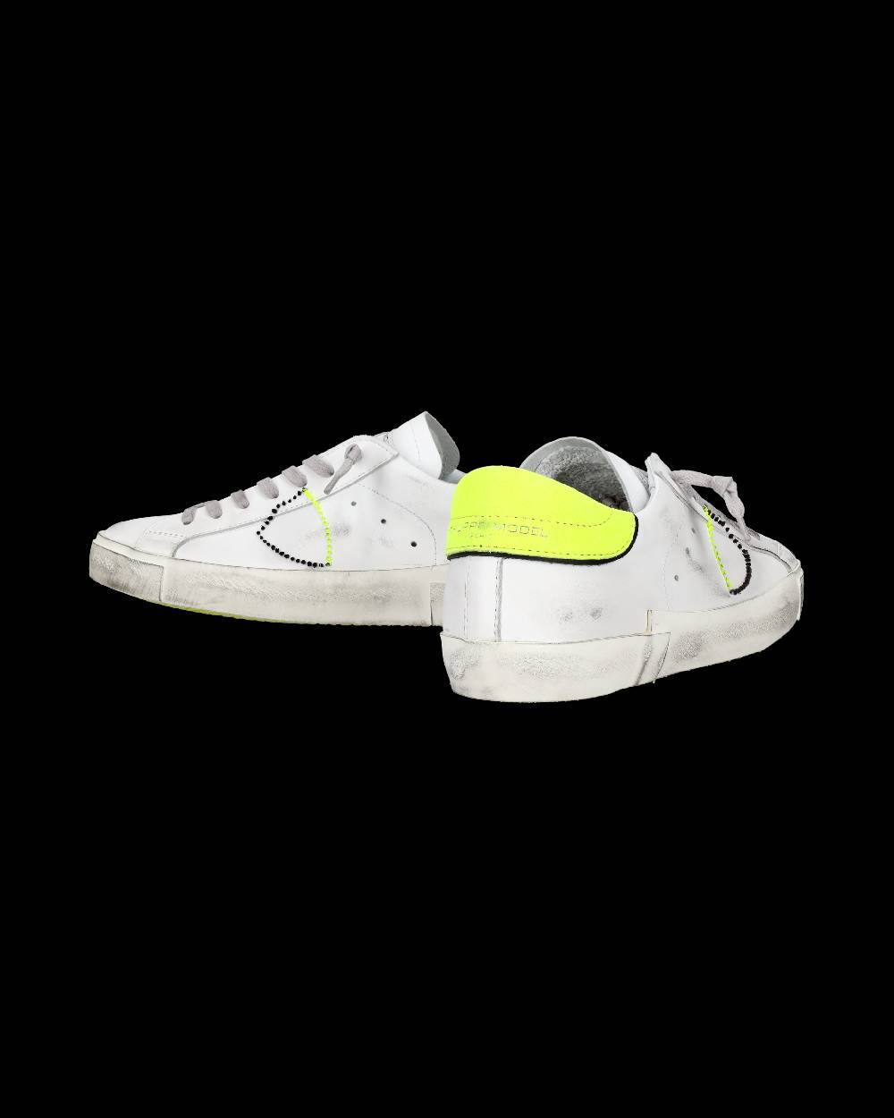 Philippe Model Sneaker basse Prsx uomo - bianco, nero e giallo fluo Fino al 55% di sconto