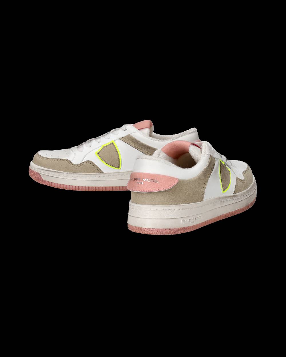Philippe Model Sneakers Lyon da Donna Rosa in Pelle Riciclata Solo un giorno rimasto