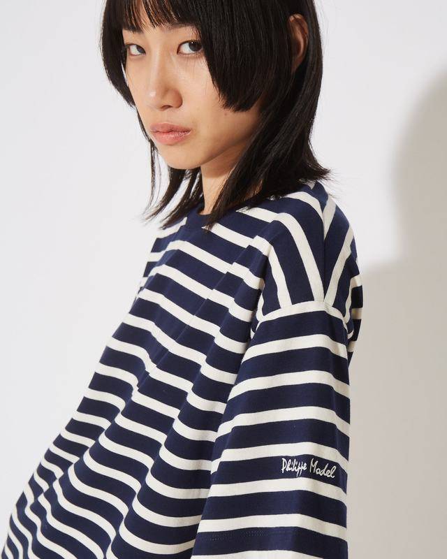 Philippe Model T-Shirt Monique da Donna Blu in Cotone Officina
