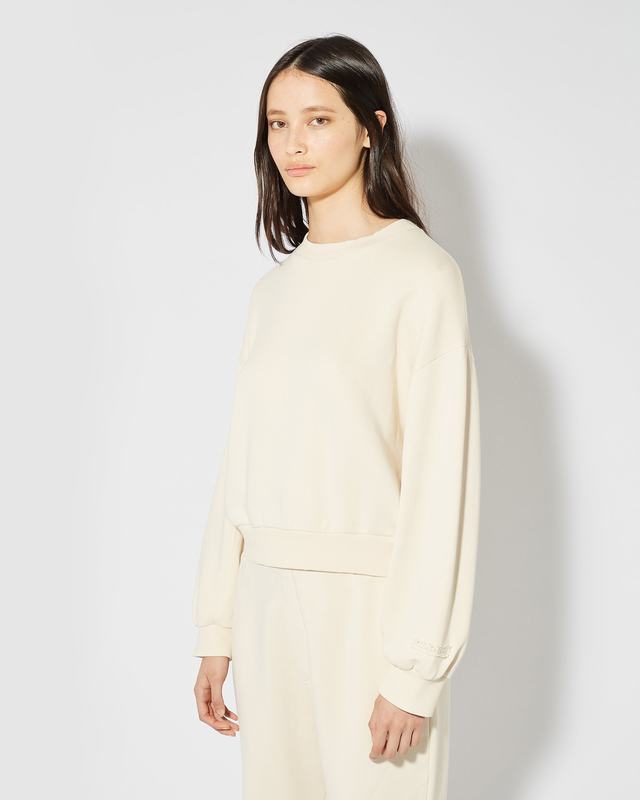 Philippe Model Felpa Cropped Beatrice da Donna Beige ecru in Jersey 50% di sconto per tempo limitato