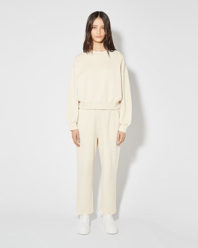 Philippe Model Felpa Cropped Beatrice da Donna Beige ecru in Jersey 50% di sconto per tempo limitato