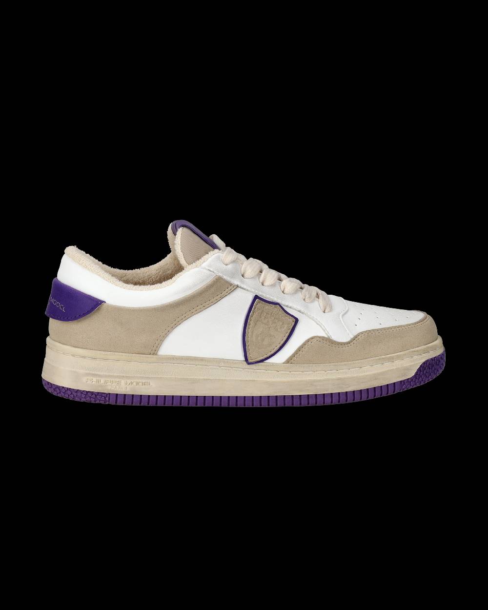 Philippe Model Sneakers Lyon da Donna Bianche e Viola in Pelle Riciclata Prezzo Ridotto