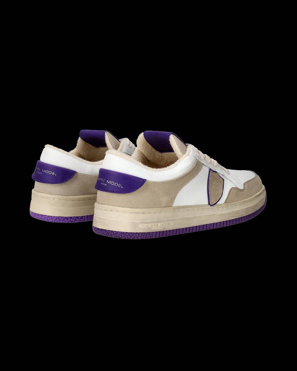 Philippe Model Sneakers Lyon da Donna Bianche e Viola in Pelle Riciclata Prezzo Ridotto