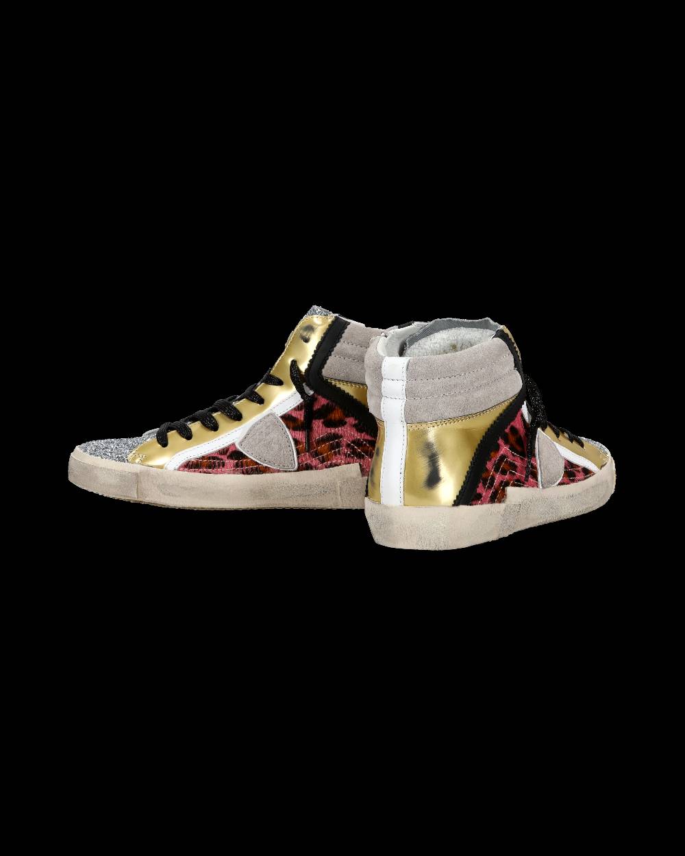 Philippe Model Sneaker casual Prsx da donna in nylon e pelle - Nero e argento Prezzo di fabbrica