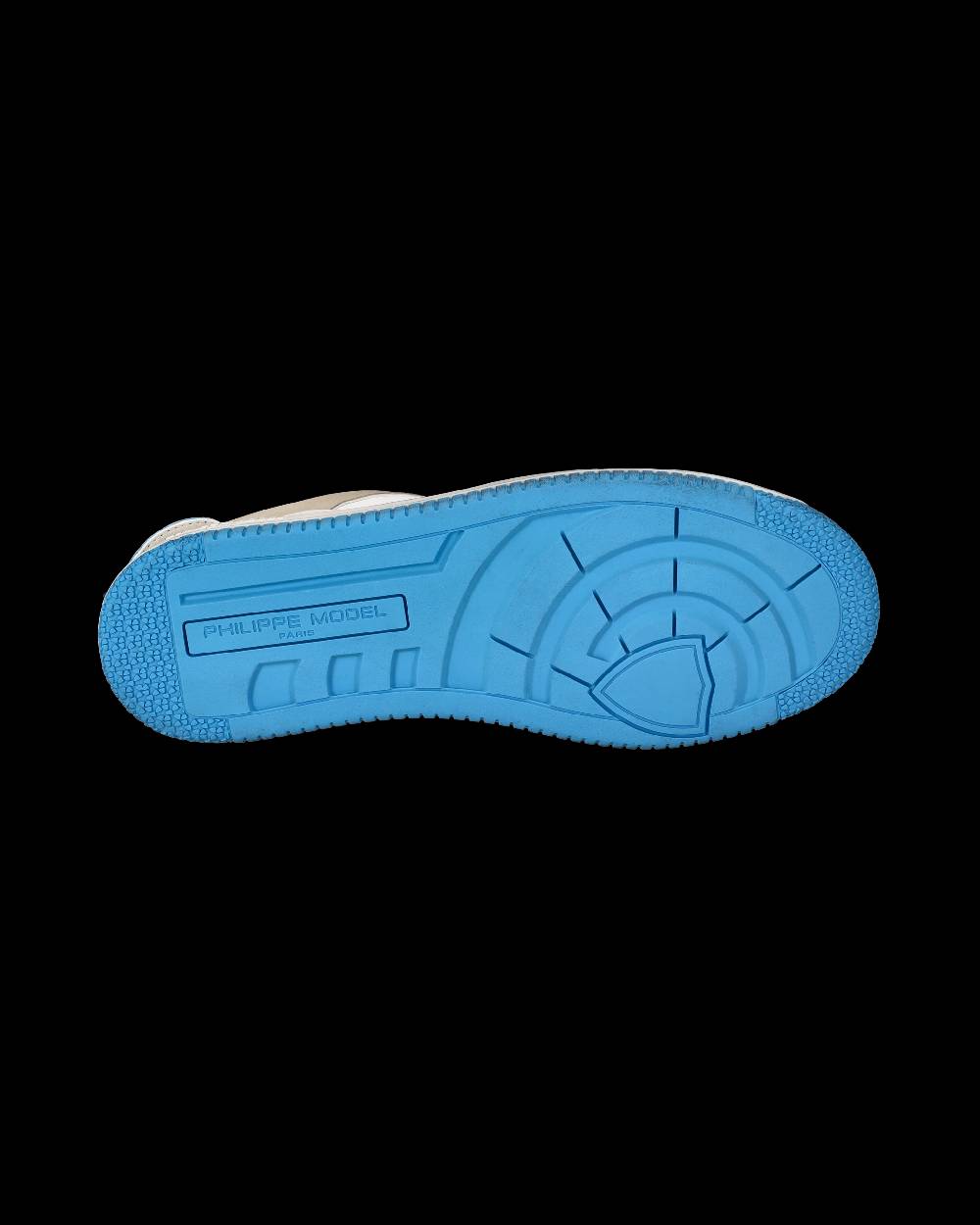 Philippe Model Sneakers Lyon da Uomo Bianche e Blu in Pelle Riciclata Offerta San Valentino