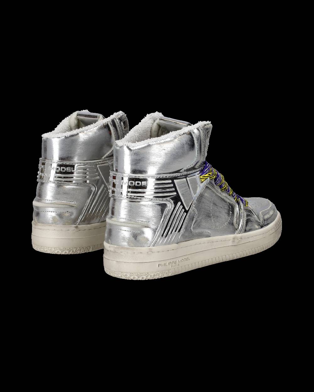 Philippe Model Sneakers Alte La Grande da Uomo Argento in Pelle Metal Latest fashion