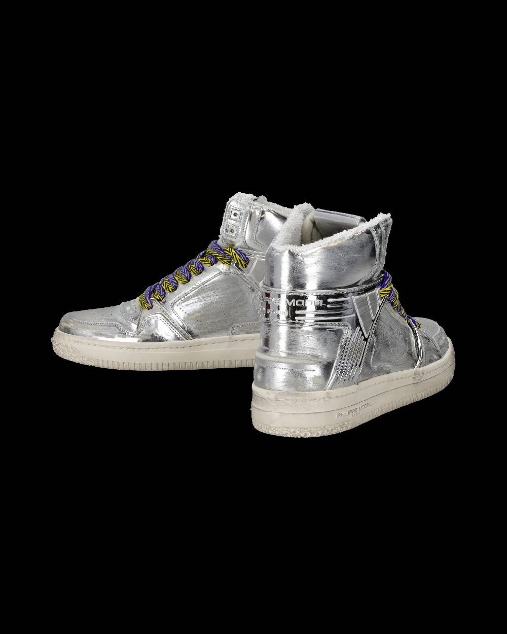 Philippe Model Sneakers Alte La Grande da Uomo Argento in Pelle Metal Latest fashion