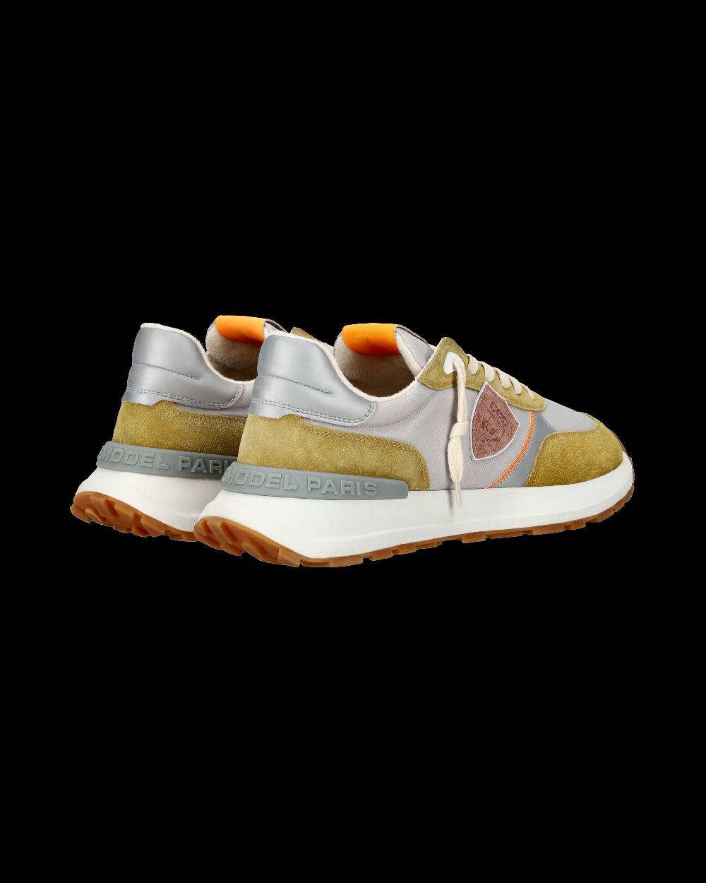 Philippe Model Sneaker sportive Antibes da uomo in nylon e pelle - Senape e grigio Grandi sconti
