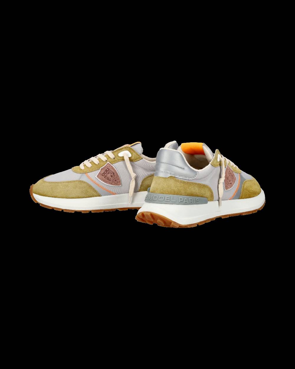 Philippe Model Sneaker sportive Antibes da uomo in nylon e pelle - Senape e grigio Grandi sconti