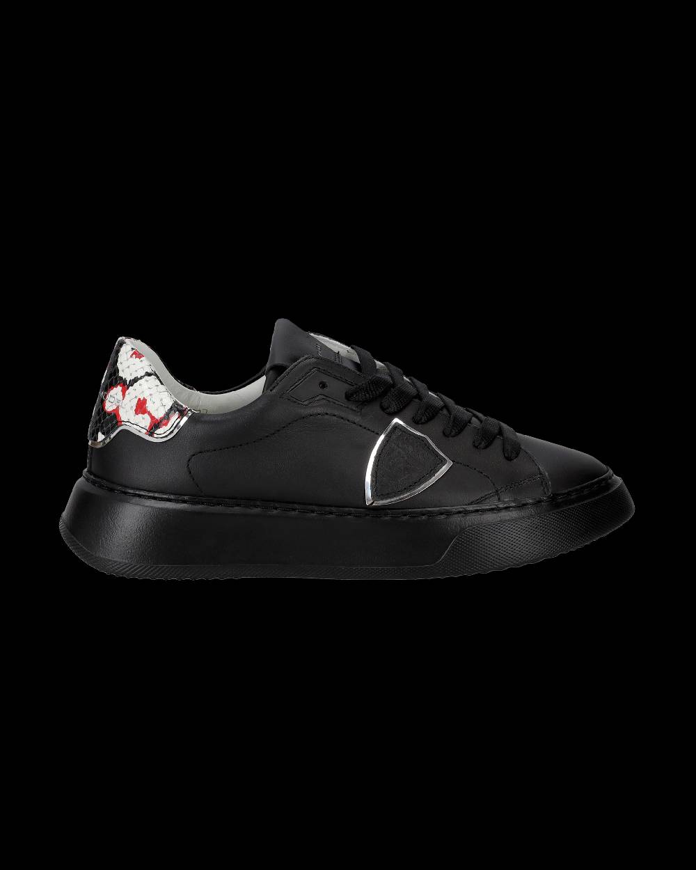 Philippe Model Sneakers Temple Nere Donna in Pelle Con Fino al 50% di sconto