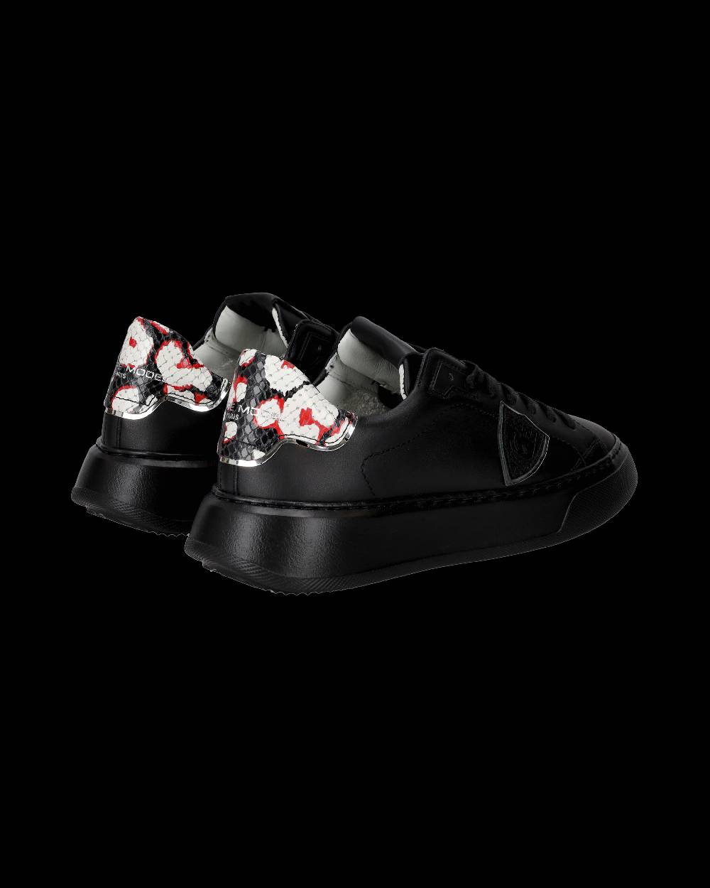 Philippe Model Sneakers Temple Nere Donna in Pelle Con Fino al 50% di sconto
