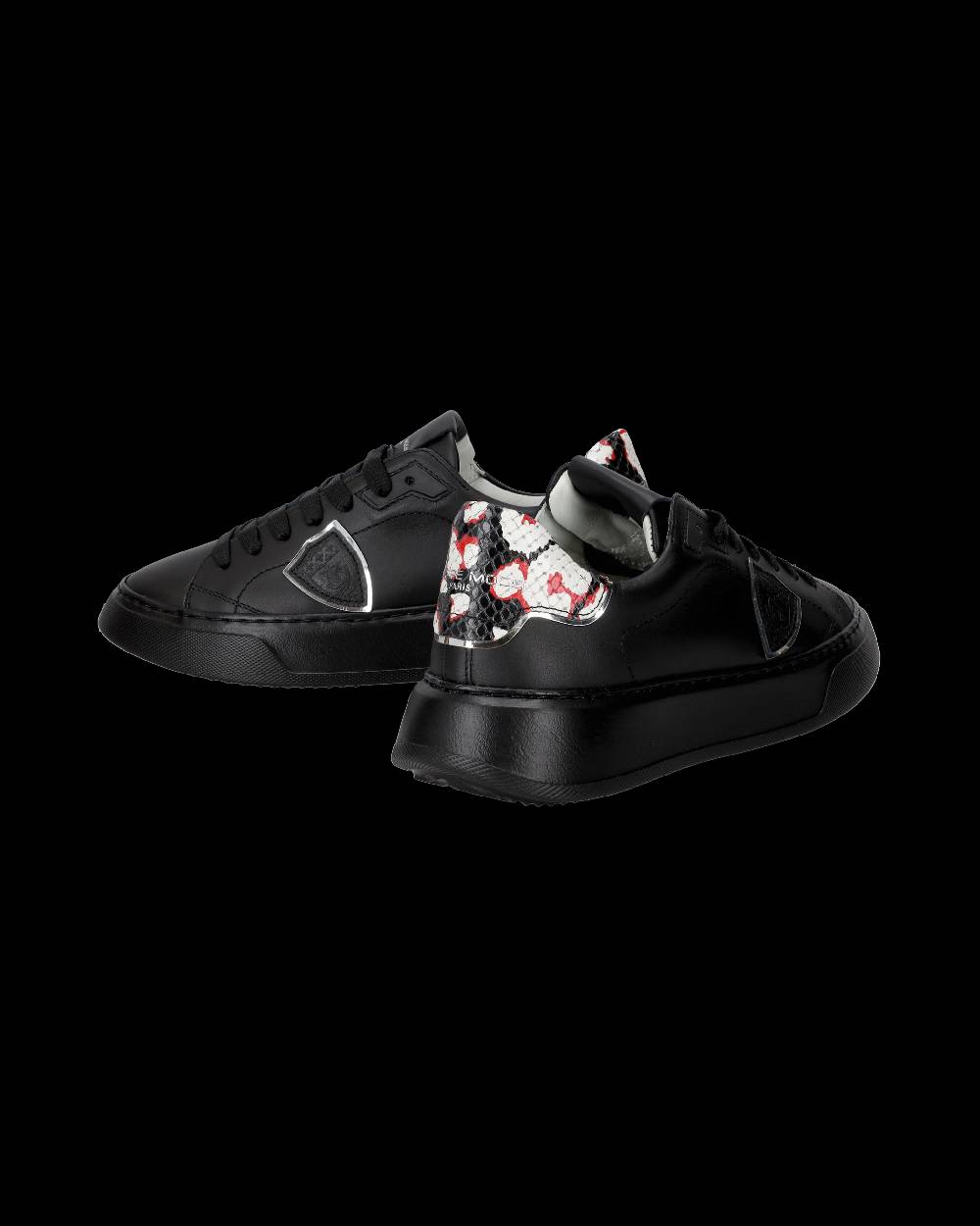 Philippe Model Sneakers Temple Nere Donna in Pelle Con Fino al 50% di sconto