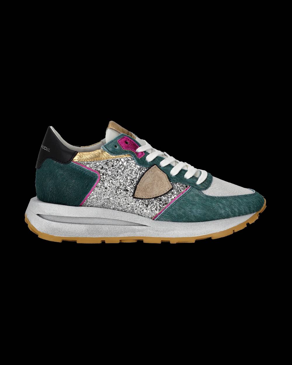 Philippe Model Sneaker basse Tropez Haute donna - verde e argento Offerta speciale della fabbrica
