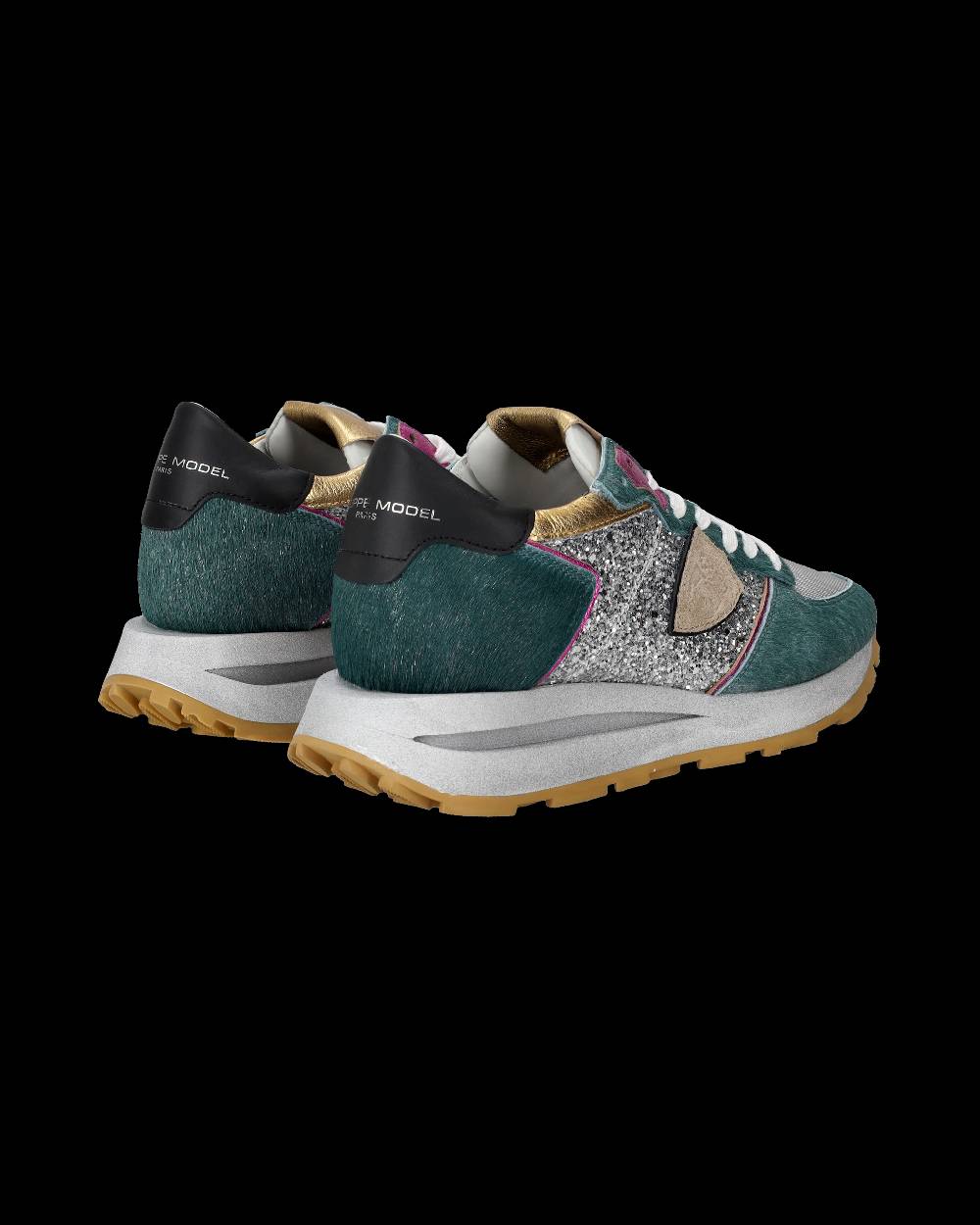 Philippe Model Sneaker basse Tropez Haute donna - verde e argento Offerta speciale della fabbrica