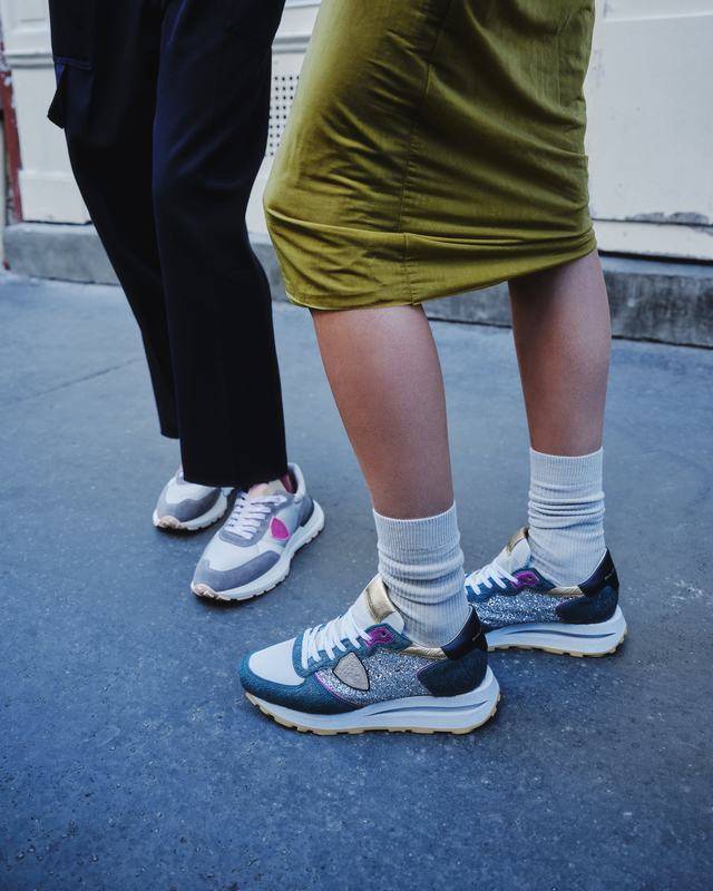 Philippe Model Sneaker basse Tropez Haute donna - verde e argento Offerta speciale della fabbrica