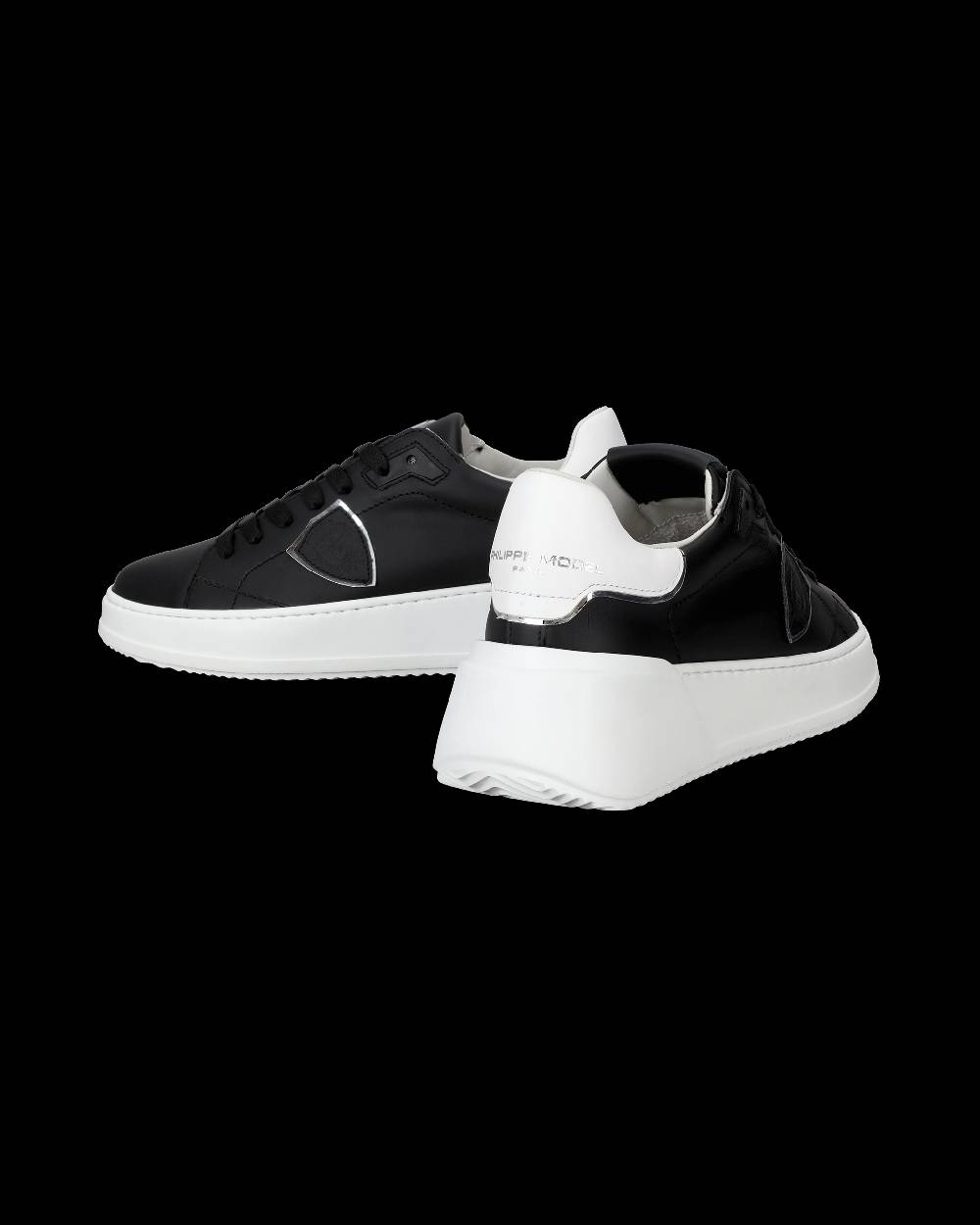 Philippe Model Sneaker basse Tres Temple donna - nero e bianco In vendita