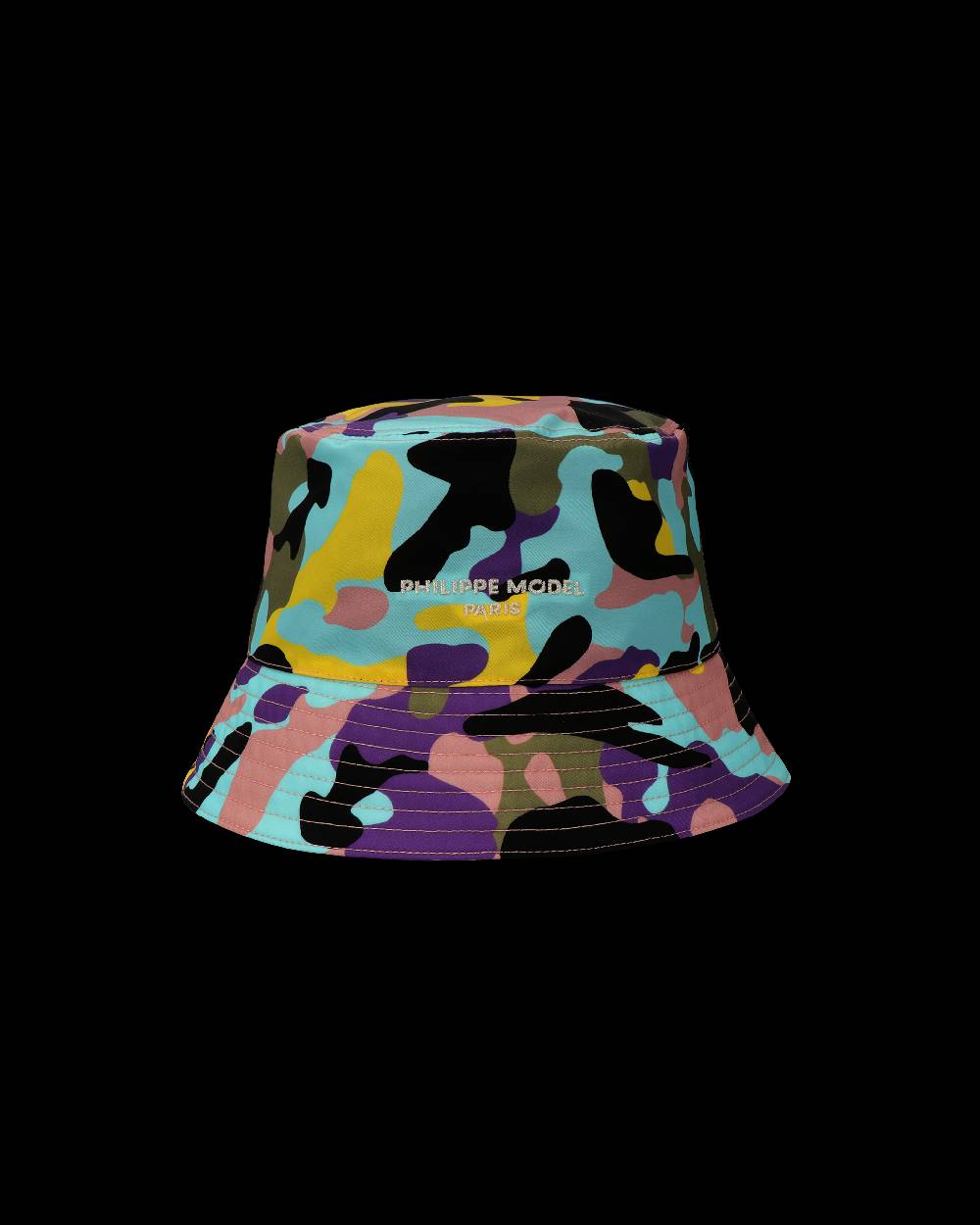 Philippe Model Cappello da Donna Camouflage multicolore in Tessuto Tecnico Economico