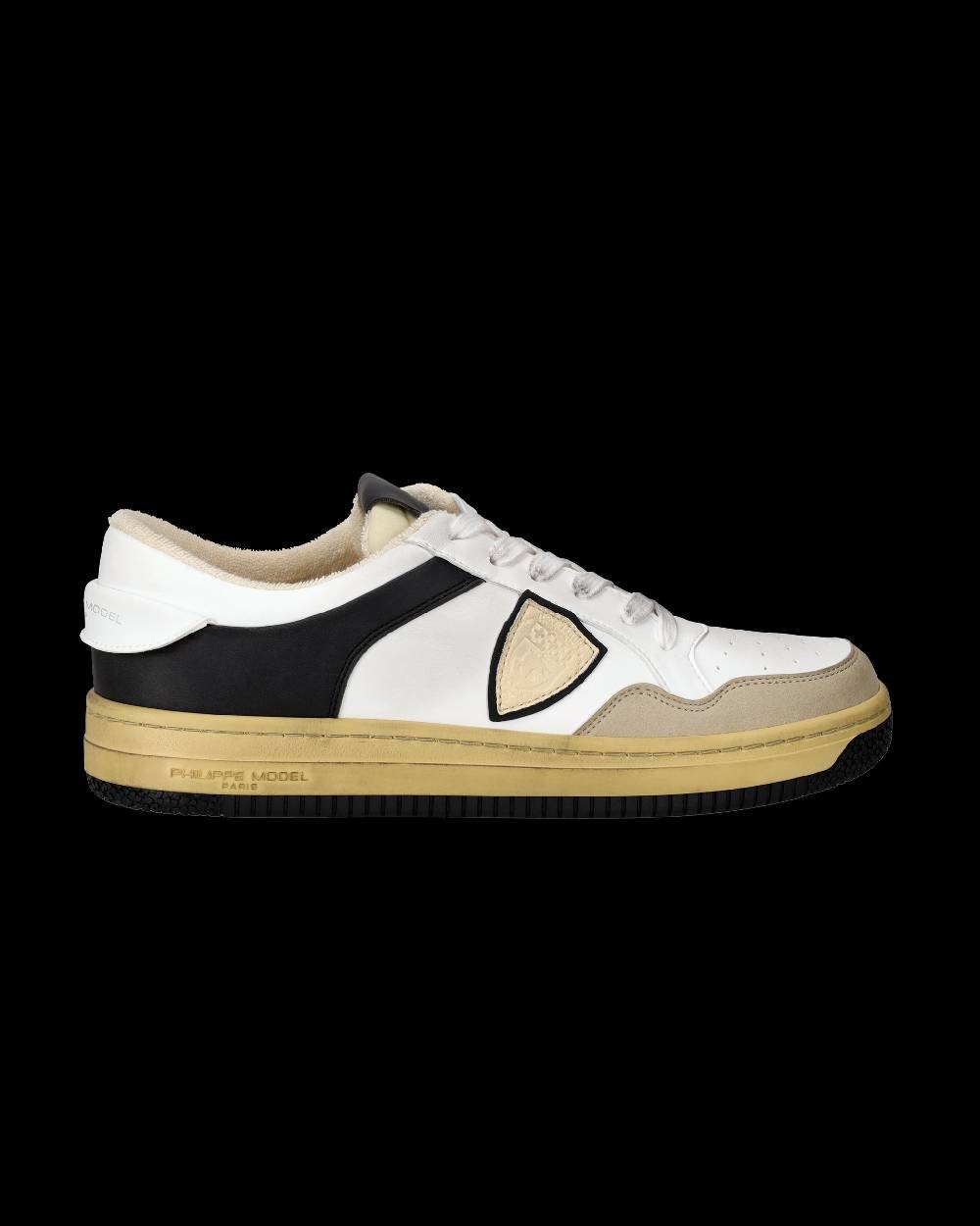 Philippe Model Sneakers Lyon da Uomo Bianche e Nere in Pelle Riciclata Prezzo di fabbrica