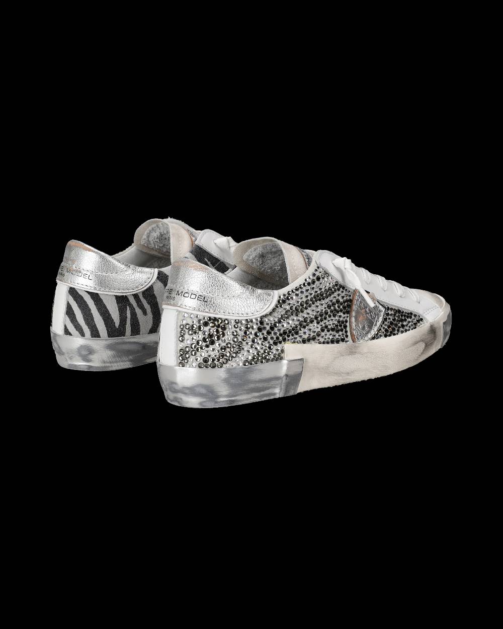 Philippe Model Sneaker bassa PRSX donna - cristalli argento Smaltimento dello stoccaggio