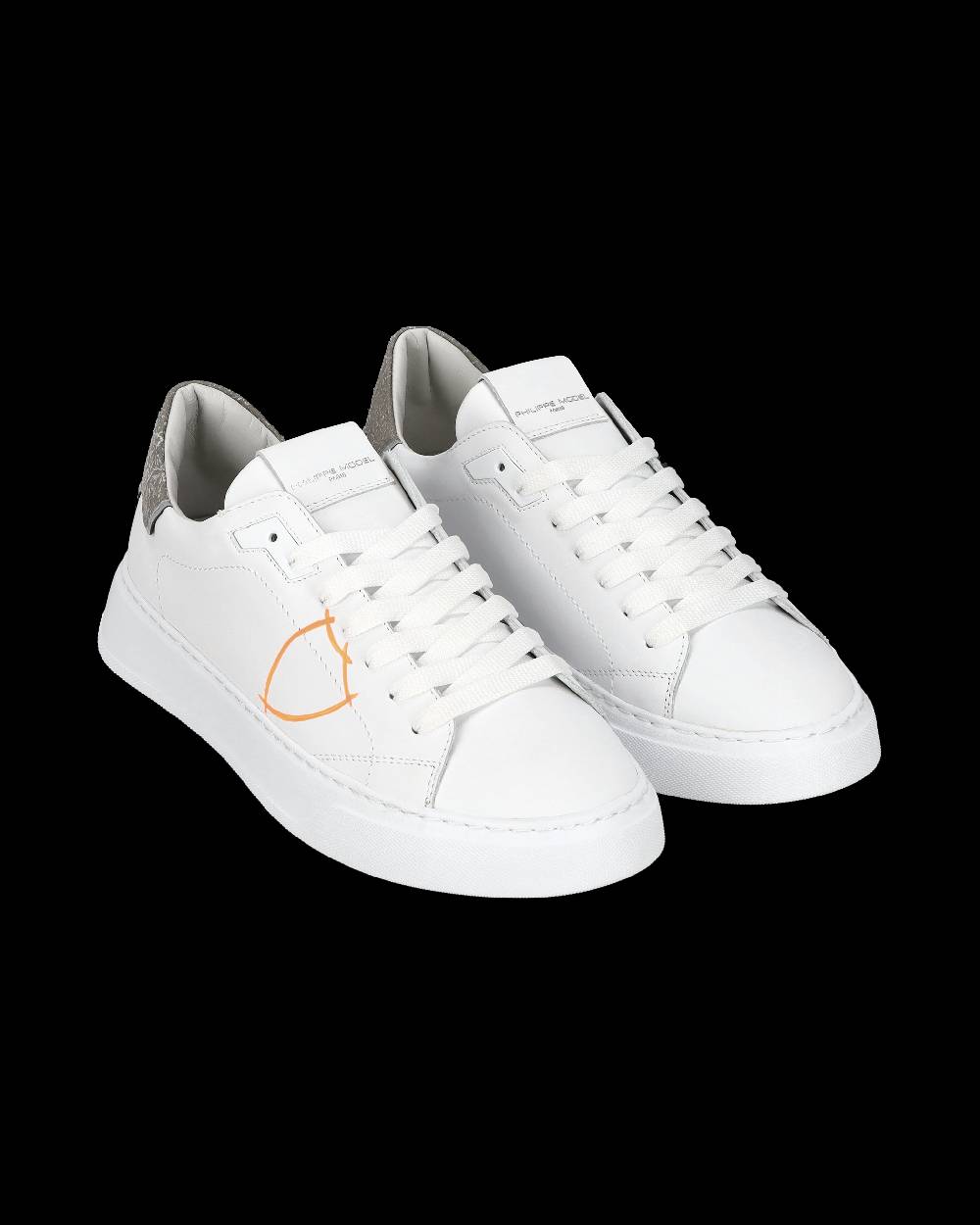 Philippe Model Sneaker casual Temple da uomo in pelle - Arancione e bianco Offerte speciali