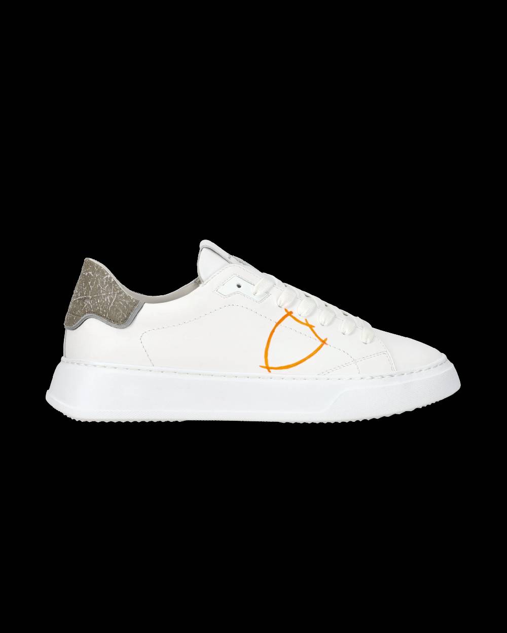 Philippe Model Sneaker casual Temple da uomo in pelle - Arancione e bianco Offerte speciali
