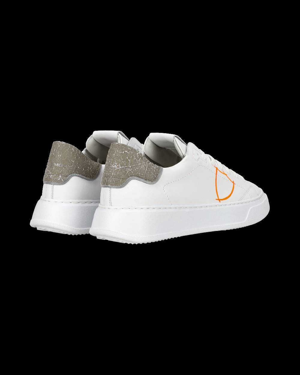 Philippe Model Sneaker casual Temple da uomo in pelle - Arancione e bianco Offerte speciali