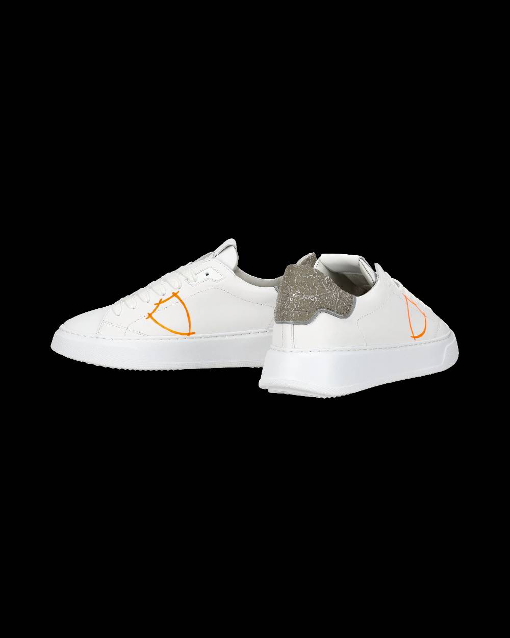 Philippe Model Sneaker casual Temple da uomo in pelle - Arancione e bianco Offerte speciali