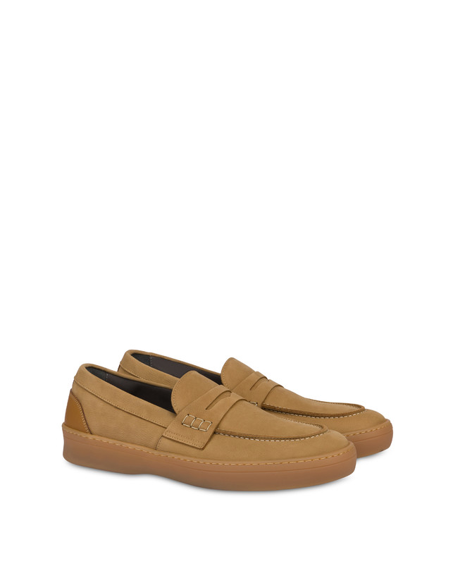 Pollini Mocassini In Nabuk Idro Hunter Cammello/cuoio Promozione
