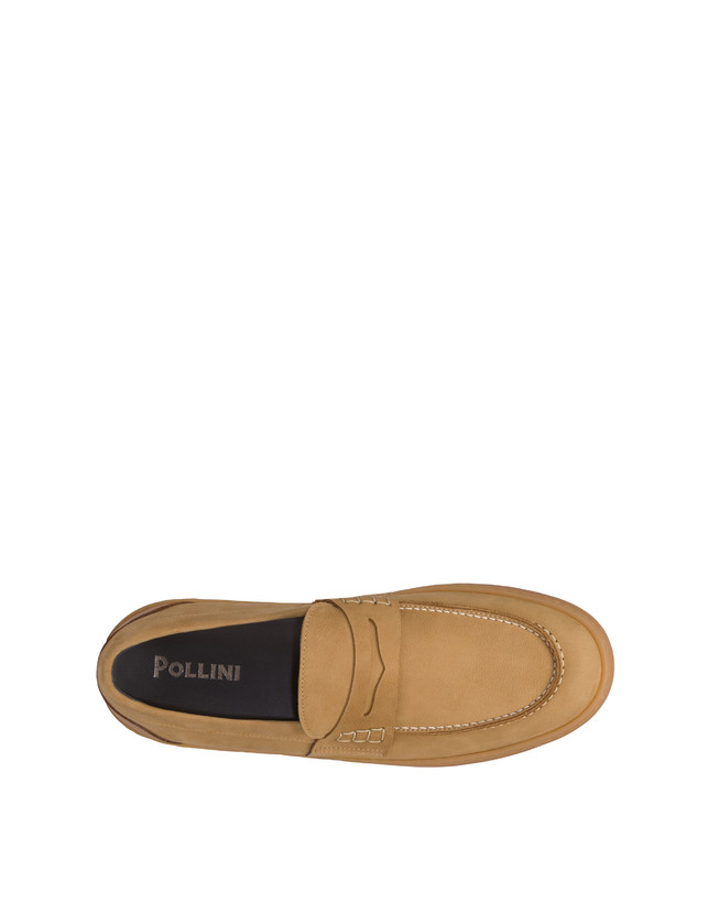 Pollini Mocassini In Nabuk Idro Hunter Cammello/cuoio Promozione
