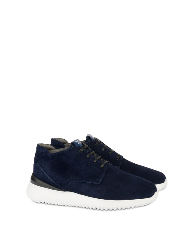 Pollini Desert Boot In Crosta Norfolk Blu Spedizione Gratuita