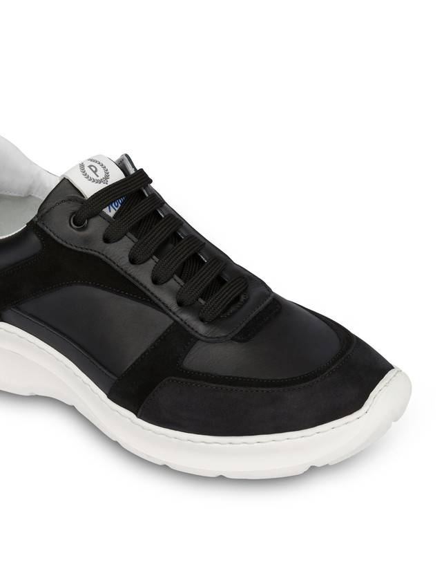 Pollini Sneakers In Vitello, Nabuk E Crosta Roomy Nero/nero/nero/nero/nero Soddisfazione Garantita