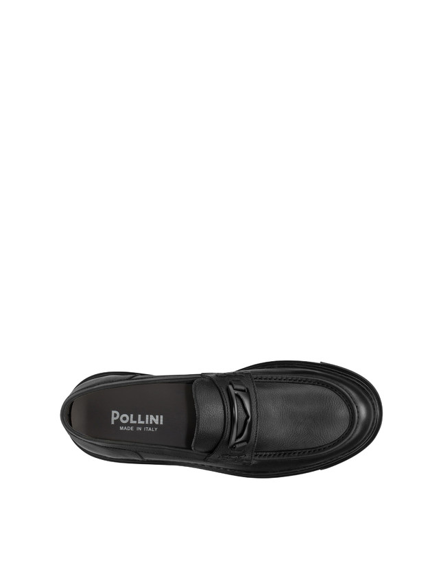 Pollini Mocassini In Vitello Kent Nero Sottocosto
