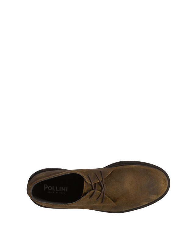 Pollini Desert Boot In Crosta Cerata Gentlemen's Club Fango Offerta