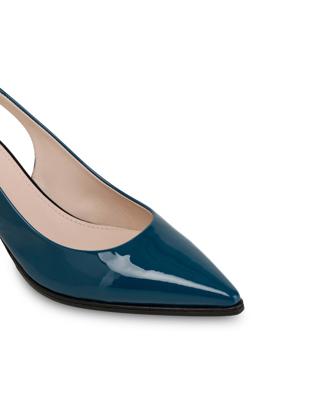Pollini Slingback In Vernice Attitude Pavone/nero Vendita Economica