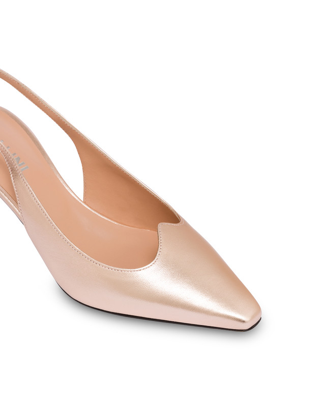 Pollini Slingback In Nappa Laminata Wave Rame Negozio