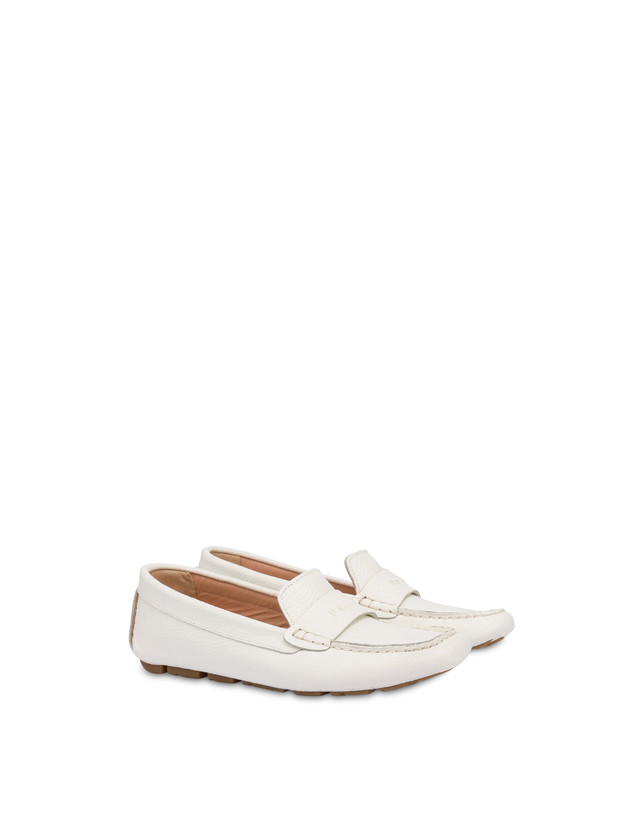 Pollini Mocassini Driver In Vitello Eazy Bianco Qualità