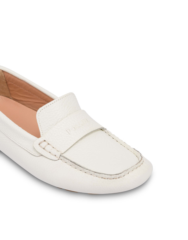 Pollini Mocassini Driver In Vitello Eazy Bianco Qualità