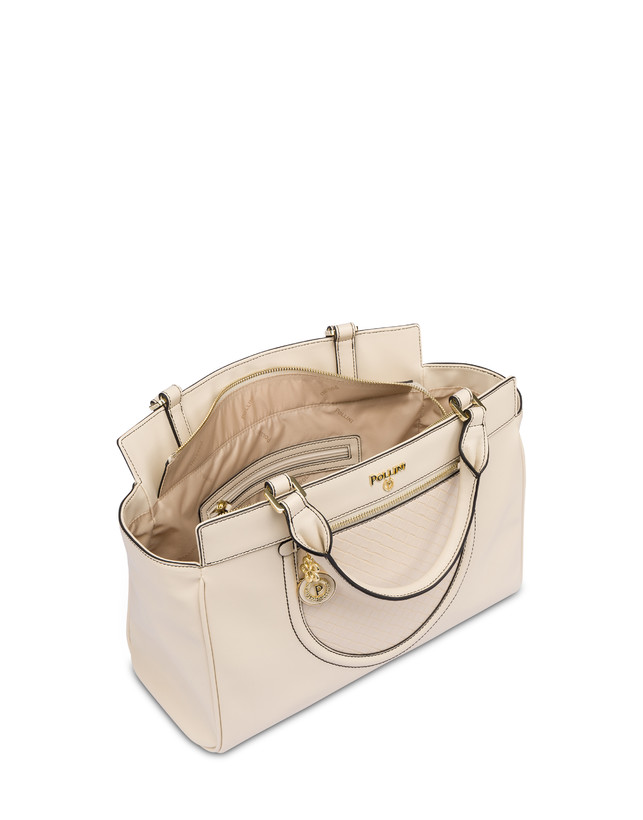 Pollini Borsa Doppio Manico Half Moon Avorio/avorio Consegna Veloce