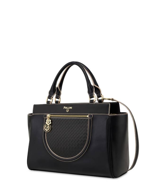 Pollini Borsa Doppio Manico Half Moon Nero/nero Sottocosto