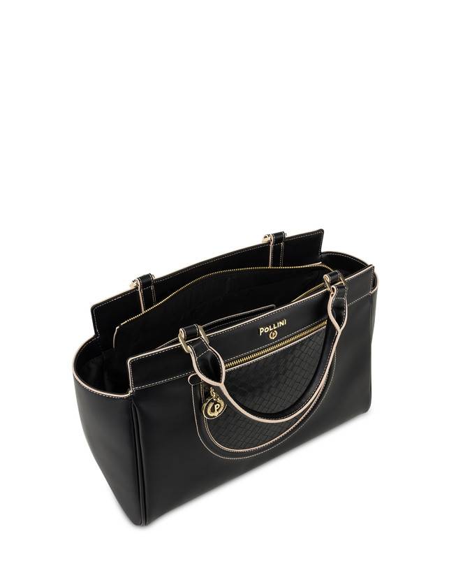 Pollini Borsa Doppio Manico Half Moon Nero/nero Sottocosto