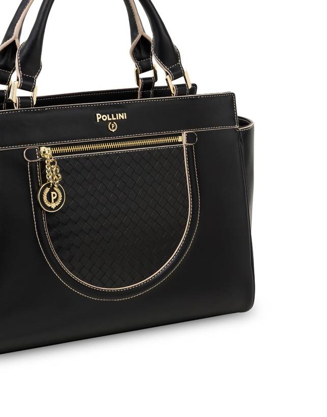 Pollini Borsa Doppio Manico Half Moon Nero/nero Sottocosto